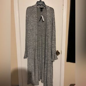 Grace Elements Floor-Length Duster in Heather Grey